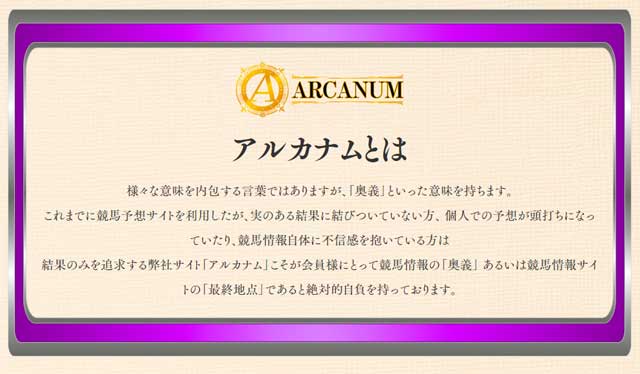 ARCANUM サイト 検証